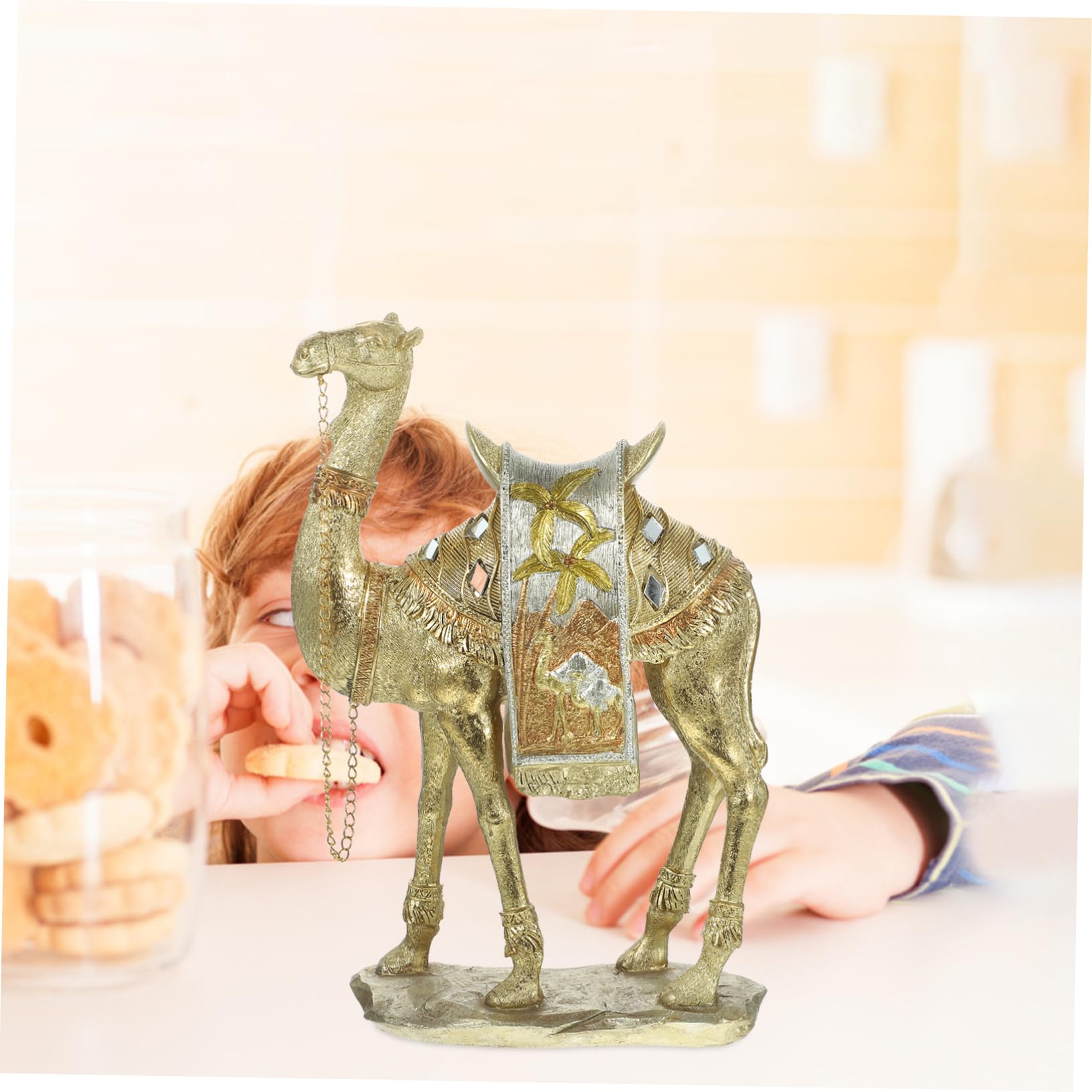 VALICLUD Figura Decorativa con Textura Excelente de Resina Dorada de Estatua y Resistencia al Desgaste en Estilo Moderno y Clásico para Adorno de Mesa y Hogar