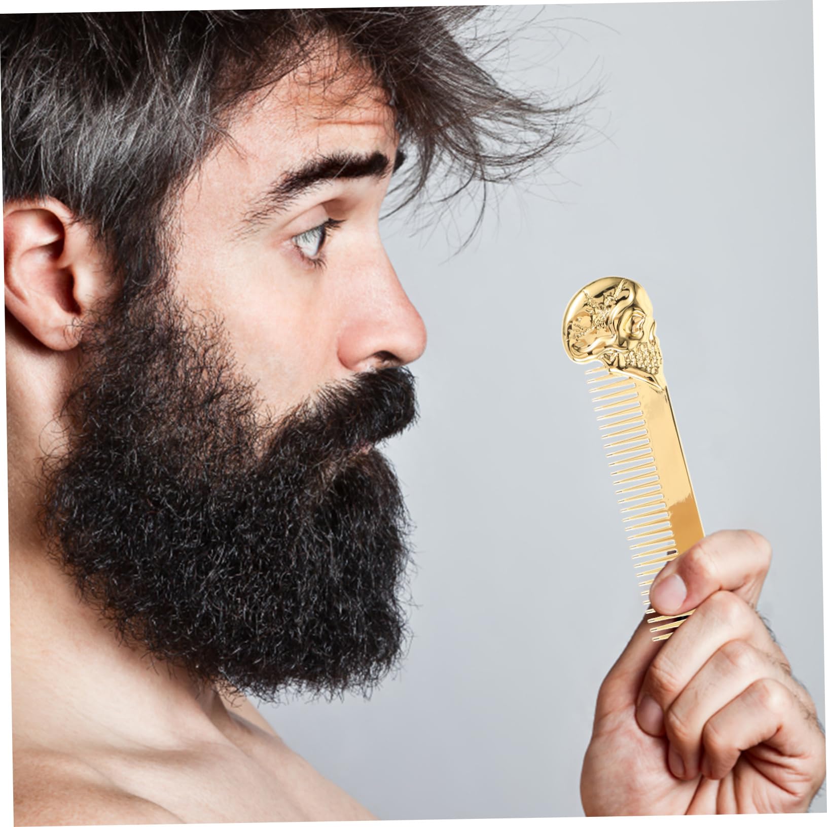 Beavorty 5 Stück herrengeschenkidee men accessories kalanchoe beard care set bartpflege set Schermaschinen Entwirrer Gesicht Bausatz Pferdeschwanz Fön Scherenschutzhalter Herren Bartkamm Pu