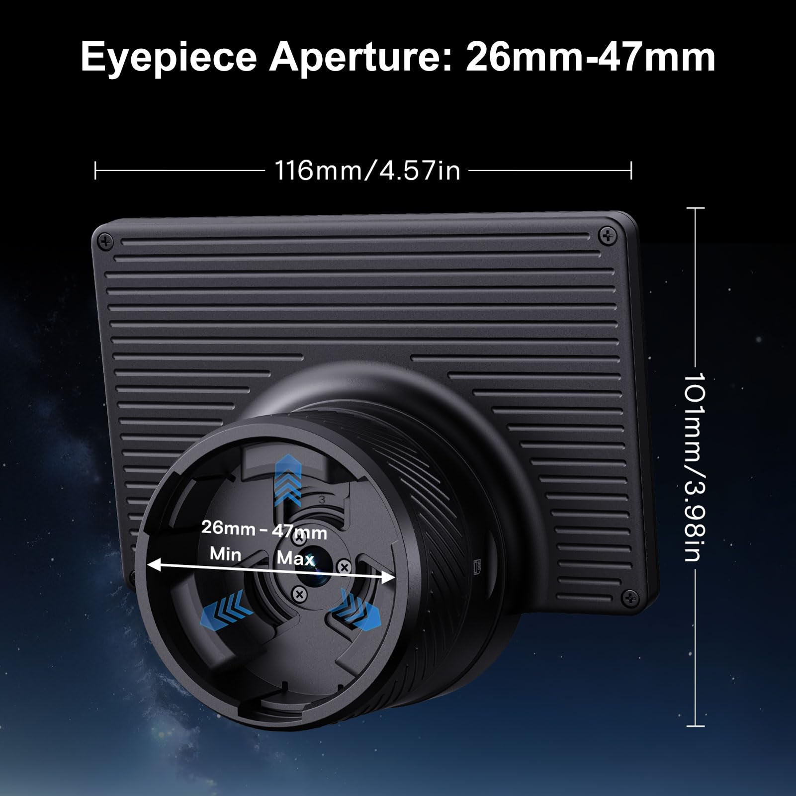 VBESTLIFE WiFi Electronic Ocular con Pantalla de 4.3 Pulgadas, Cámara de Telescopio de 1080p para Astronomía, Interfaces de Oculares de 1.25-2in, Control Inalámbrico de Teléfonos