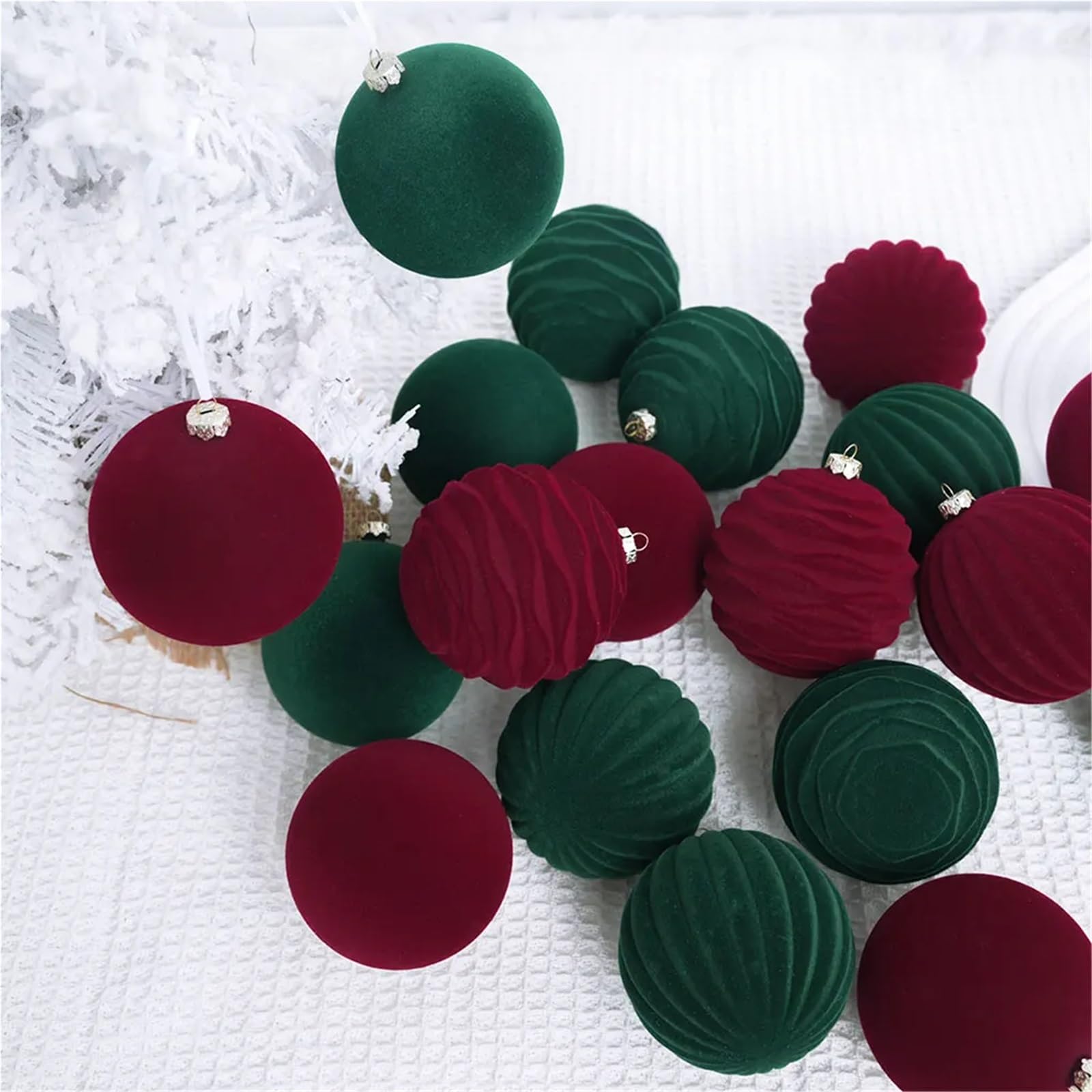 Bolas de Navidad Decoracion Lote De 12 Bolas Navideñas Extragrandes Estilo Rústico, Elegantes, 8 Cm, Color Azul(Green 8cm)