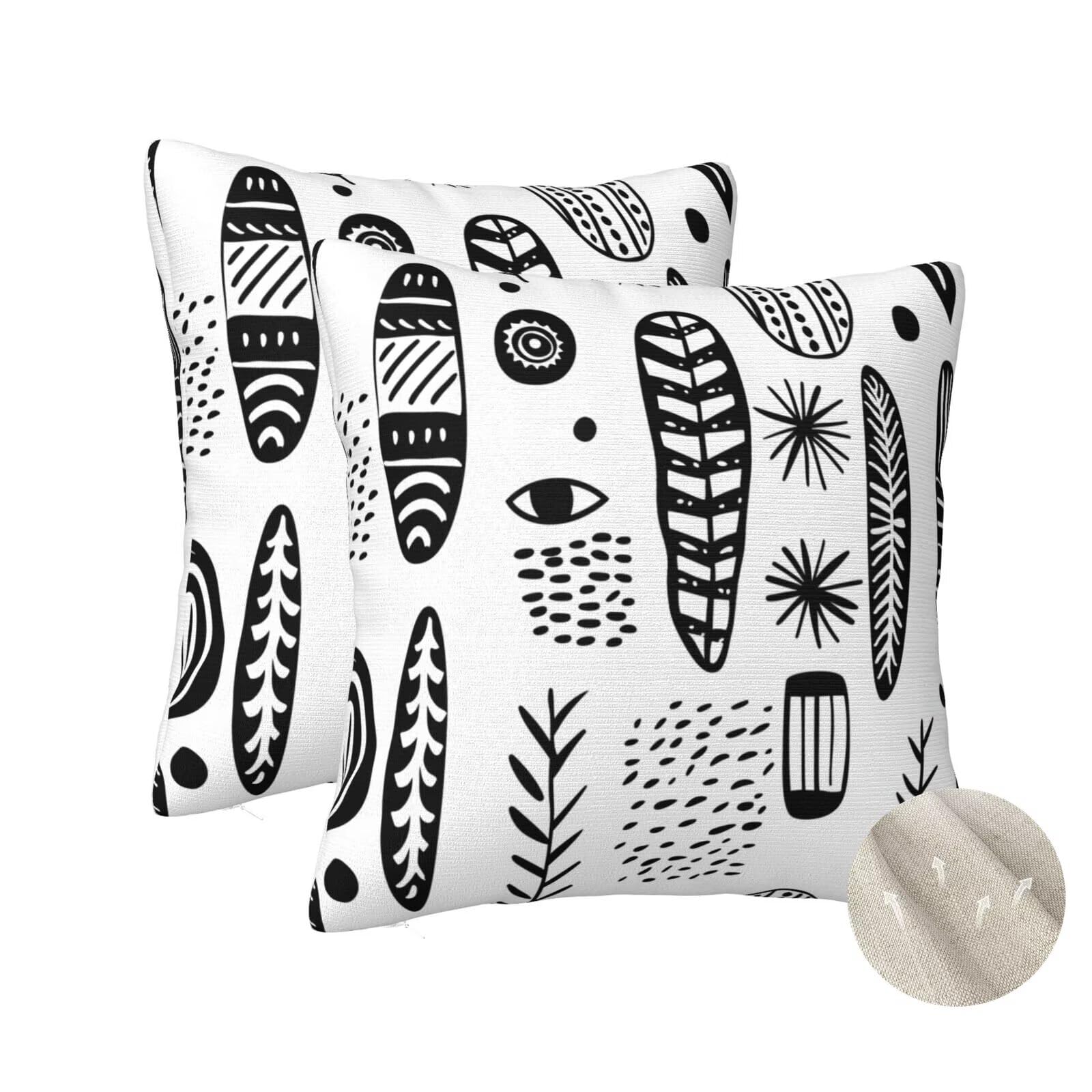 Housse coussin 50x50 cm lot de 2 carré moderne pour canapé de salon