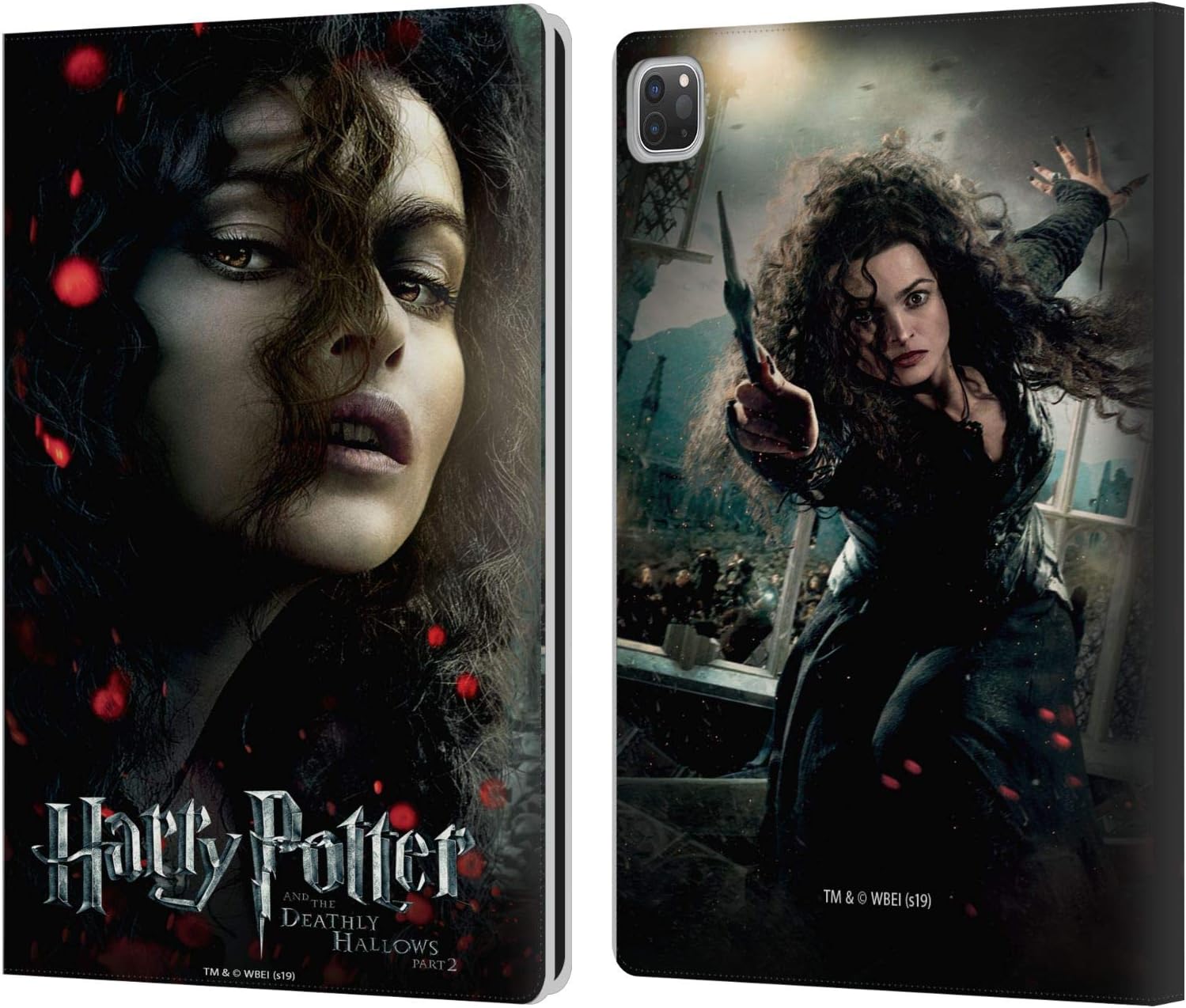 Head Case Designs Officially Licensed Harry Potter Bellatrix Lestrange Deathly Hallows VIII Leather Wallet Case Compatible with Apple iPad Pro 12.9 2020/2021/2022