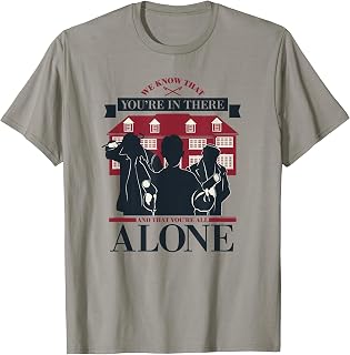 20th Century Fox Home Alone Kevin vs. Wet Bandits We Know You're in There Unisex-Adults, Unisex-Kids T-Shirt, Grey, Small, Short Sleeve, V-Neck, Tank Top, Themed T-Shirt