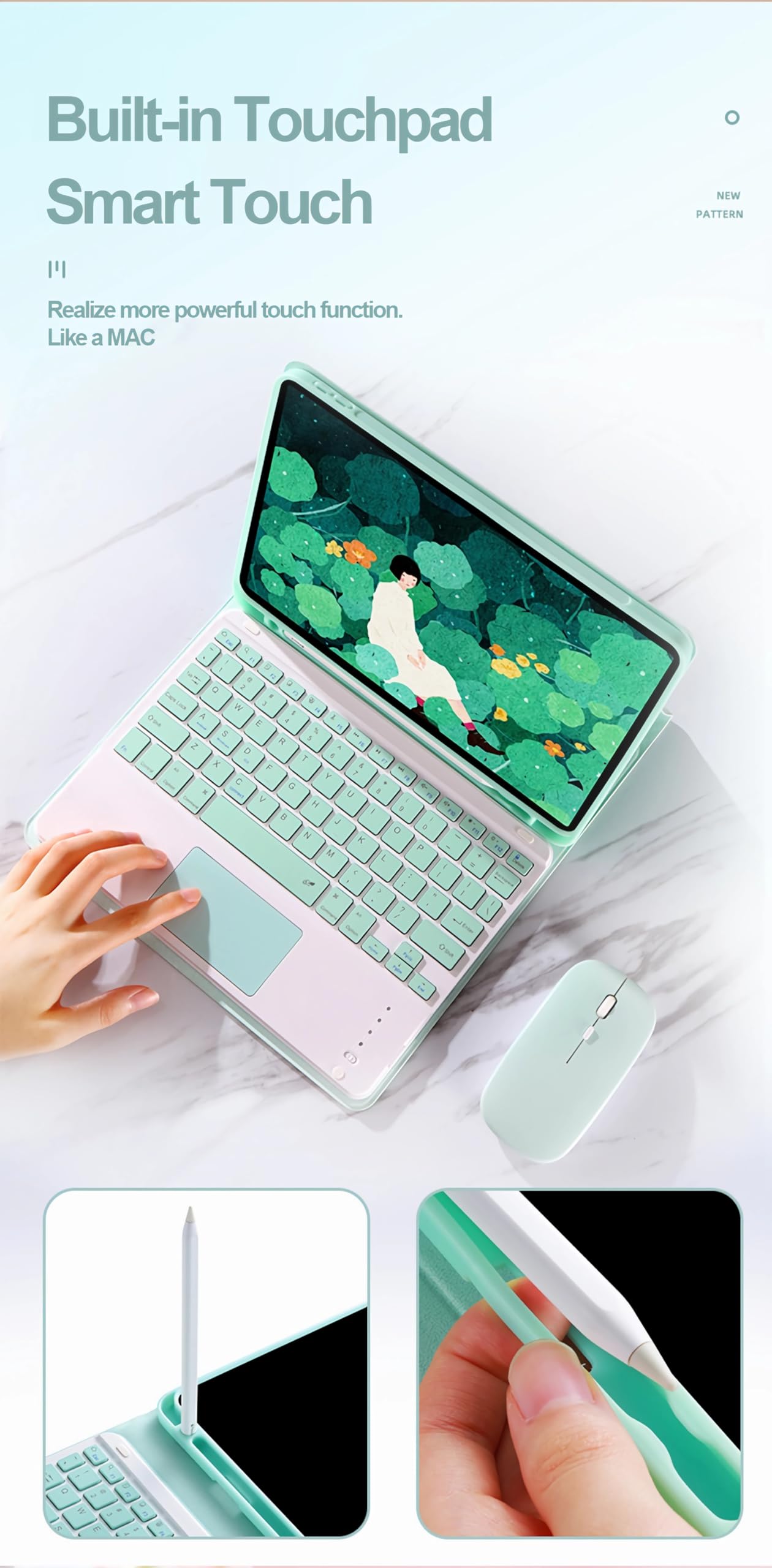 Etui z klawiaturą do tabletu Samsung Galaxy Tab S11 (SM-X730/X736B) 2025 z ekranem 11 cali. Magnetyczna, odpinana klawiatura bezprzewodowa i etui ochronne z uchwytem na rysik S Pen