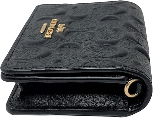 Miniatura 3 de Coach Signature - Mini cartera de piel con cadena estilo n C7361 color negro