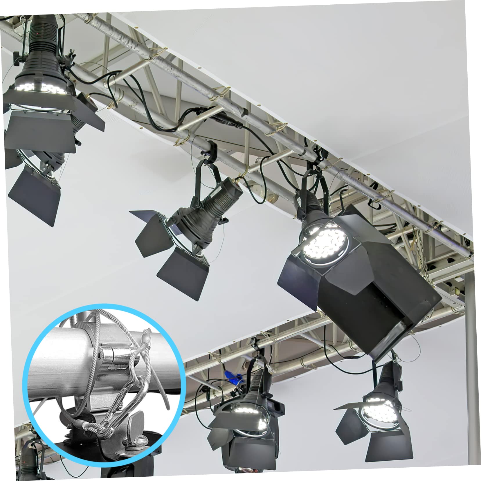 STOBAZA Cable Carabiner 4pcs Stainless Steel Cable Locks Braided Safety Ropes Heavy Duty for Purposes