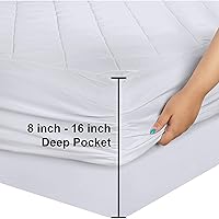 Vista 3 de Utopia Bedding Protector de colchón acolchado, tamaño individual XL, protector de colchón elástico y funda con bolsillo profundo que se estira hasta
