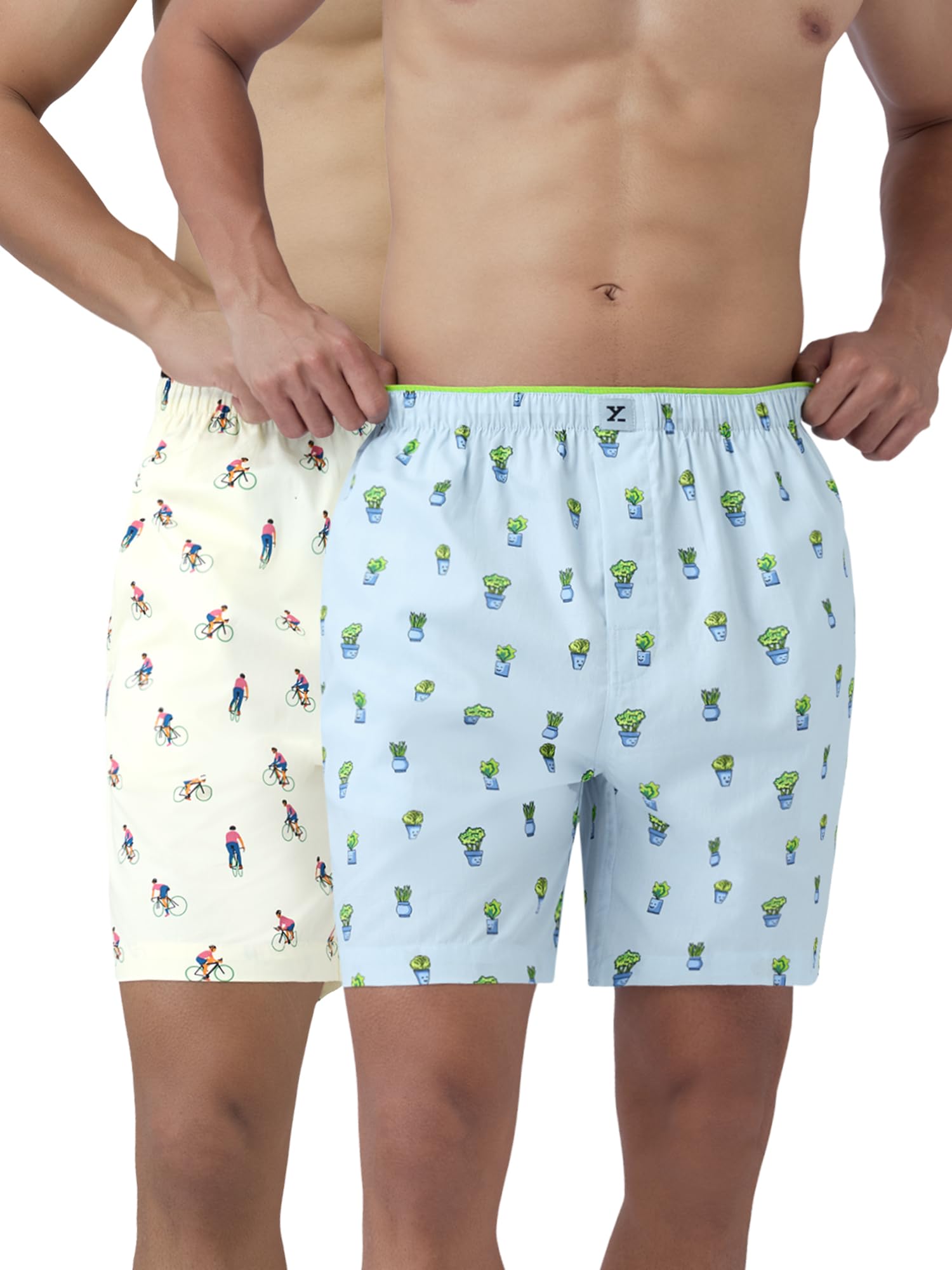 XYXXMen's Super Combed Cotton Renew Boxers - High Moisture Absorbing Boxers for Men with Anti-Bacterial Silver Finish Pack of 2