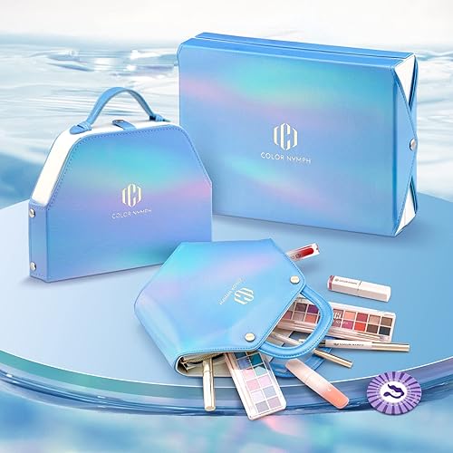 Miniatura 9 de Color Nymph Kit de maquillaje todo en uno para mujer, juego de maquillaje para mujer, kit completo con hermosa bolsa de maquillaje azul, incluye