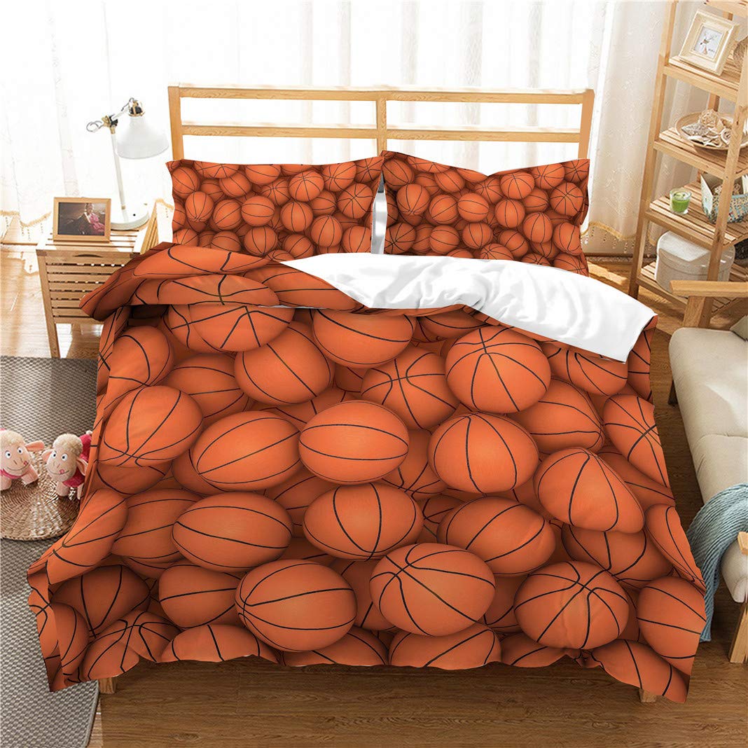 Stillshine Funda nórdica Cama 150 cm 3D Baloncesto Estilo Deportivo Imprimiendo Ropa de Cama King Size 220x240 Funda nórdica y Funda de Almohada 2 Personas