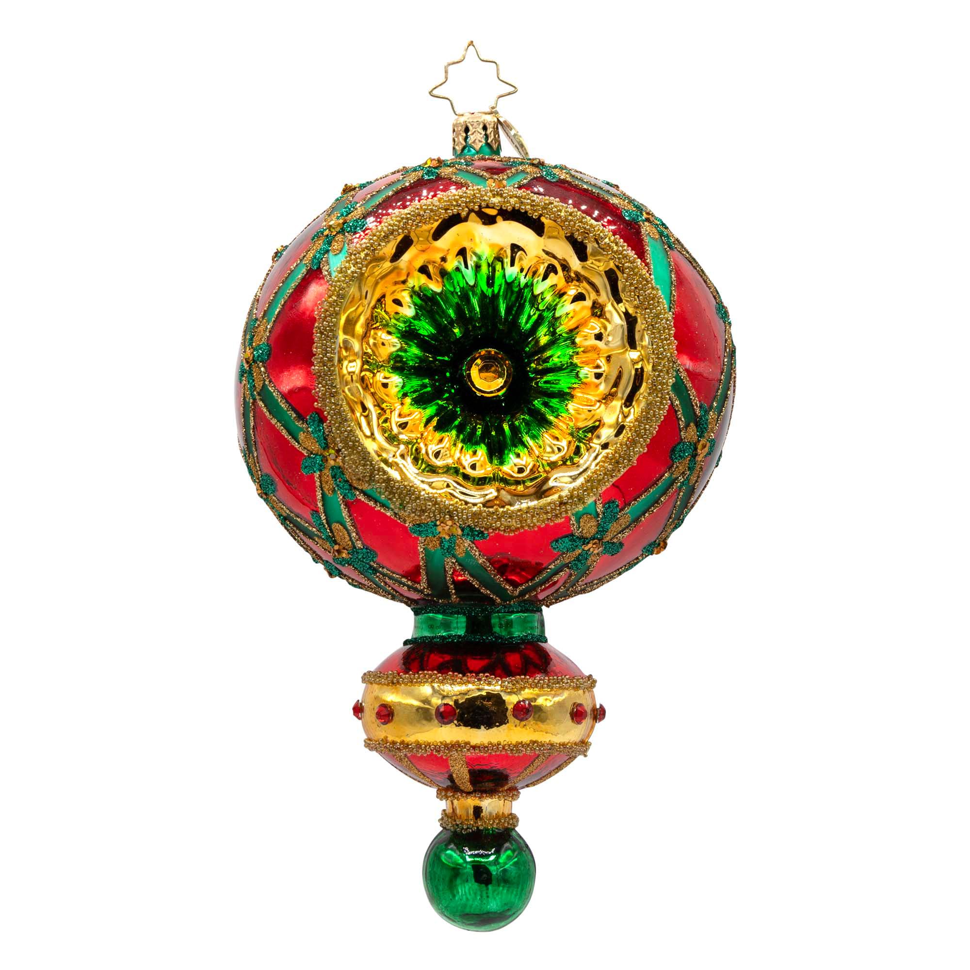Christopher Radko Crimson Splendor suspension de Noël en verre européen fait à la main