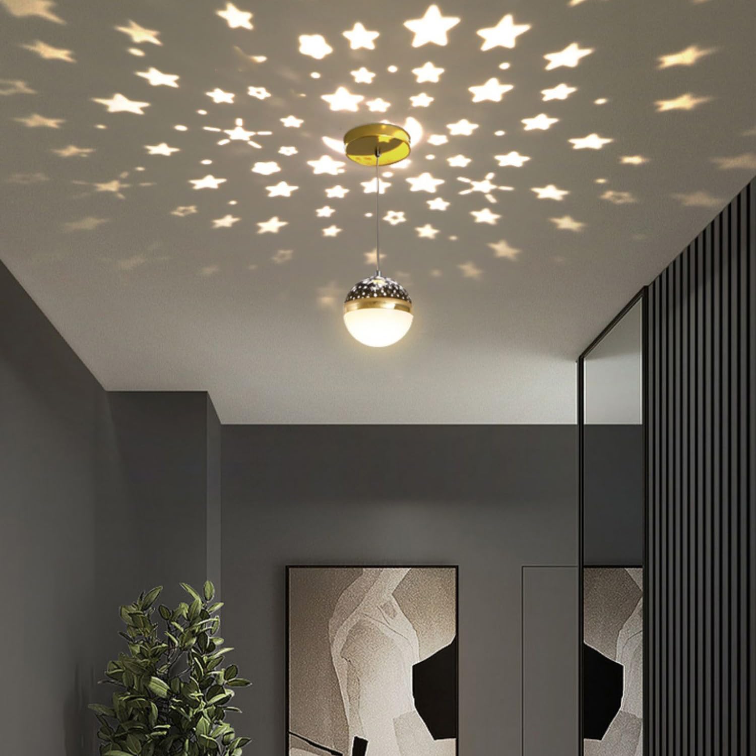 DONHEK Fée Étoile Suspension Globe Lampe Suspendue Projecteur Étoile Chambre d'enfant Plafond Luminaire 12W LED Suspension Lumières pour Couloir Enfants Chambre Pépinière Café Bar Star of Light