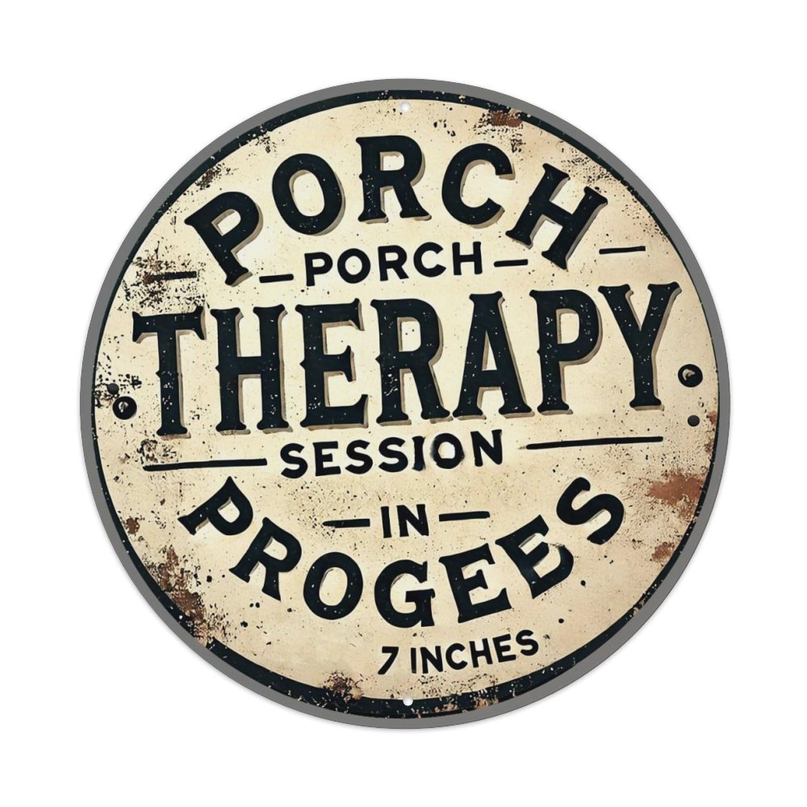 Jdyansheng Vintage Porch Therapy Session In Progress- Tin Sign Metal Poster Metal Signs For Home Man Cave Bar Cafe Kitchen Laundry Room Wall Decorations 8X8 Inches