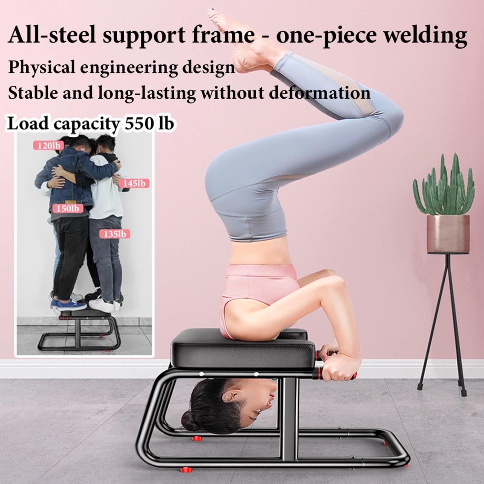 Panca a inversione yoga con braccioli, design monopezzo per stabilità, supporta fino a 250 kg, ideale per alleviare lo stress e migliorare le routine di fitness