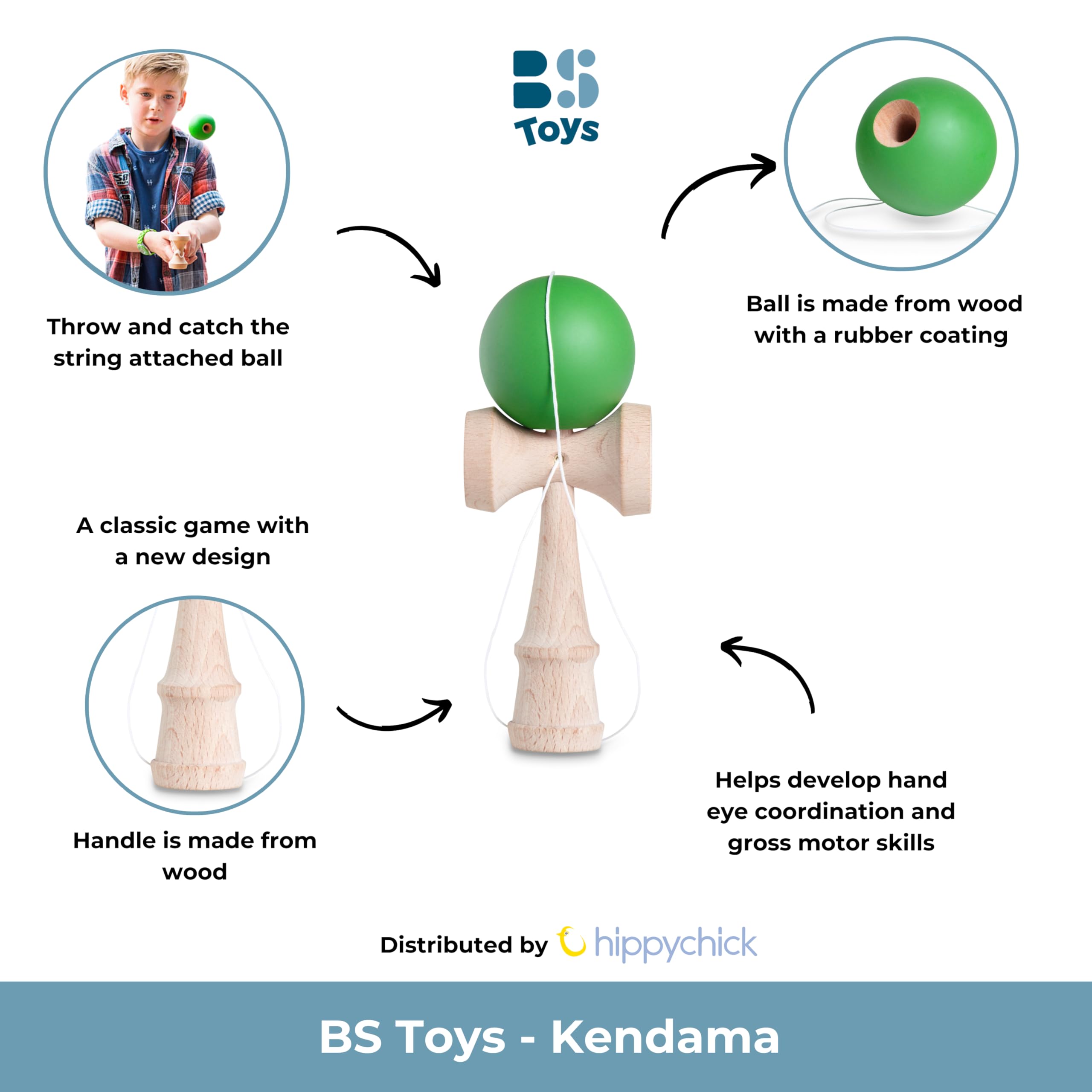BuitenSpeel B.V. BS ga299 – Kendama – Juego Infantil, Color Azul