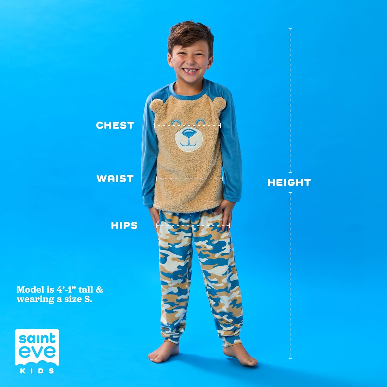 Saint Eve Kids 2 Piece Pajamas Set - Super Soft Velvet & Plush Sherpa - Long Sleeve PJ Top & Pants Sets for Boys and Girls - Image 5