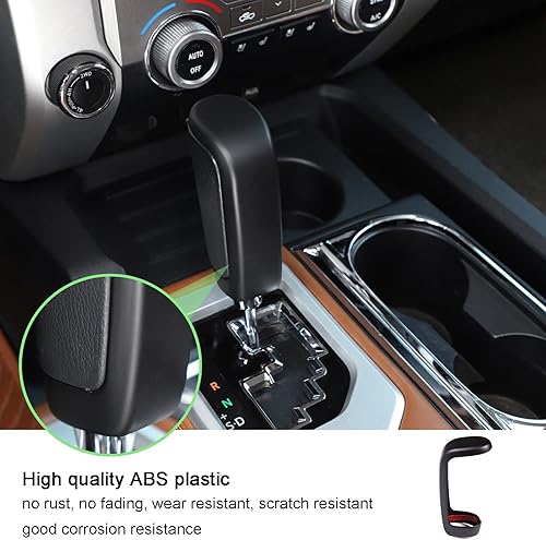 Miniatura 4 de LLKUANG Cubierta de la cabeza de la palanca de cambios de la consola central para Toyota Tundra 2014-2021 Accesorios de coche (negro mate)