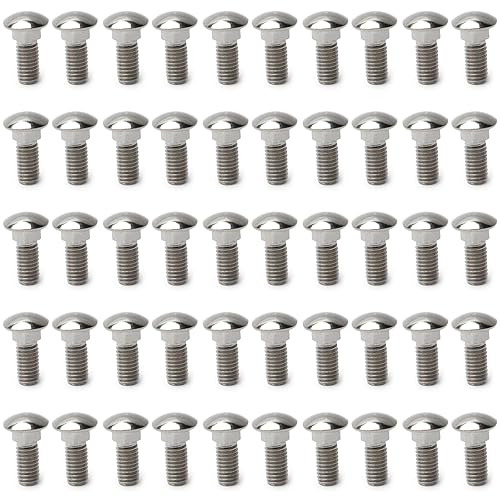 Miniatura 22 de MroMax Pernos de carro M6x16mm cabeza media redonda cuello cuadrado pernos sujetadores 304 acero inoxidable cuello carro perno tono plateado