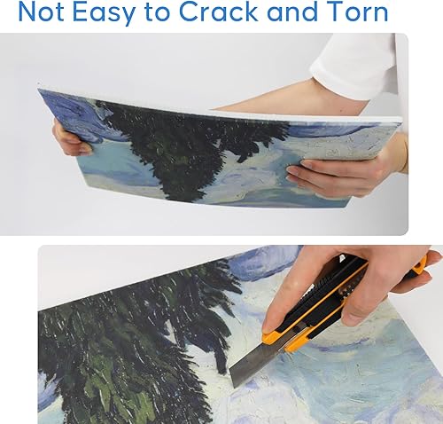 Miniatura 5 de JBER Arte de pared para sala de estar, bandera sin marco sobre tablero de fibra, 6 paneles empalmados en una gran decoración de pared autoadhesiva,