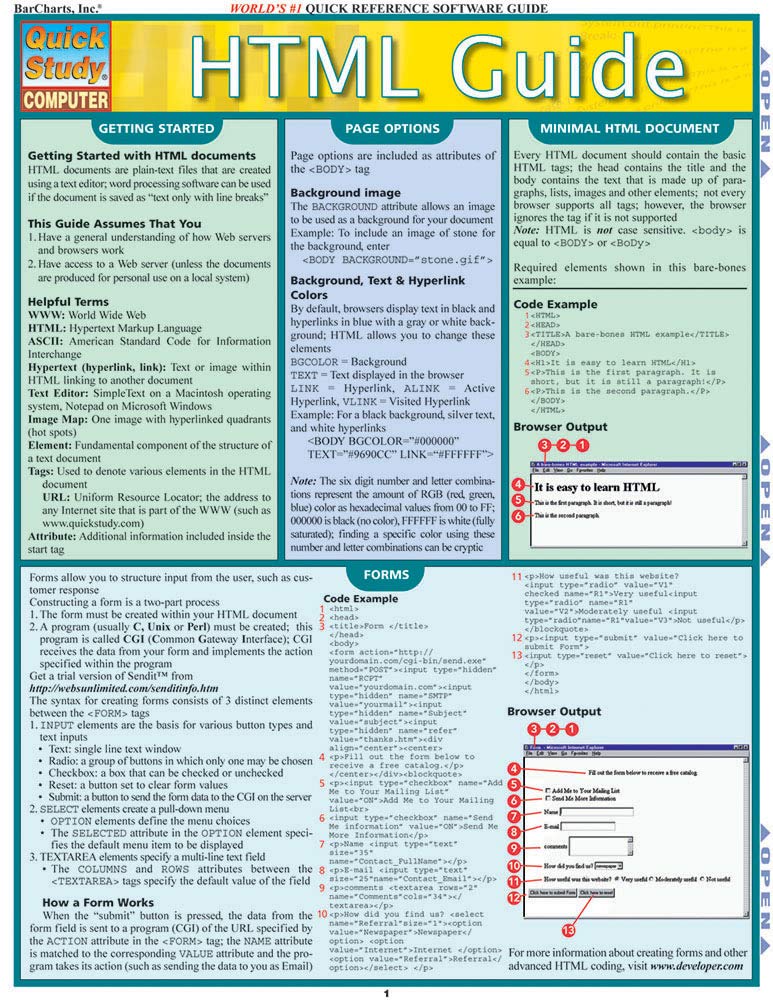 Html Guide (Quick Study Computer)