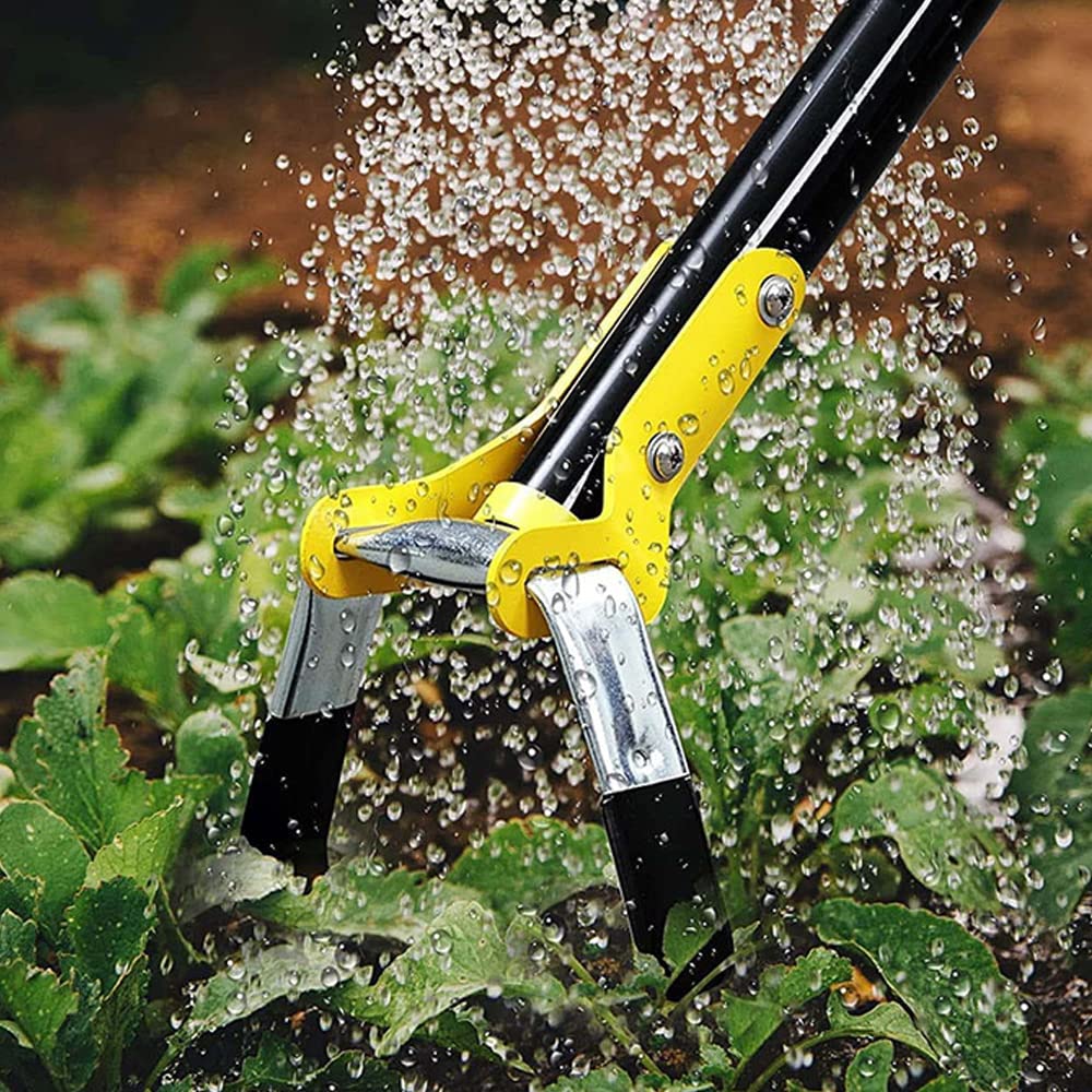 Zappa da Giardino con Manico Lungo, Zappa a Staffa in Acciaio Inossidabile Resistente, Attrezzo da Giardino Regolabile per Diserbare, Smuovere il Terreno e seminare. (1,6 m 4 sezioni)