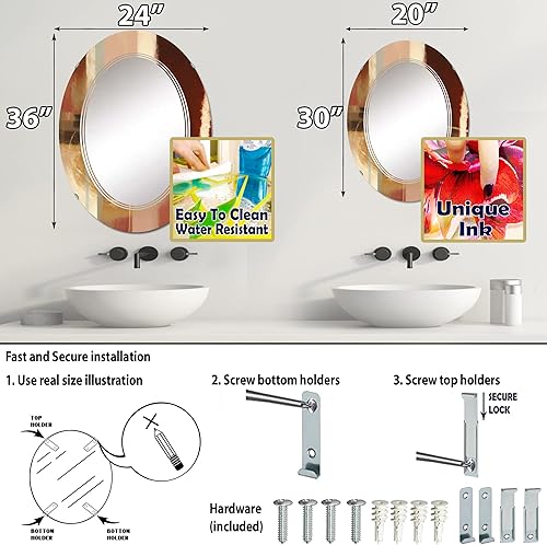 Miniatura 4 de Espejo de tocador Elementary I de color marrón chocolate, espejos de baño, espejos de pared para sala de estar, dormitorio, espejo ovalado, grande,