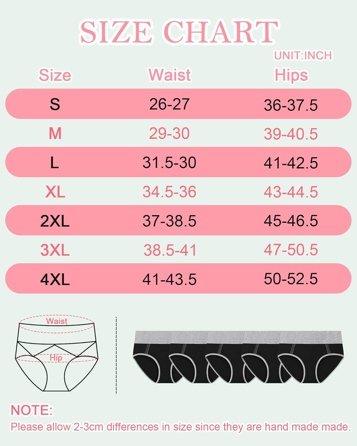 MISSWHO Cotton High Waisted Womens Underwear Soft Stretch Breathable Full Coverage Ladies Panties(Regular & Plus Size) - Image 7