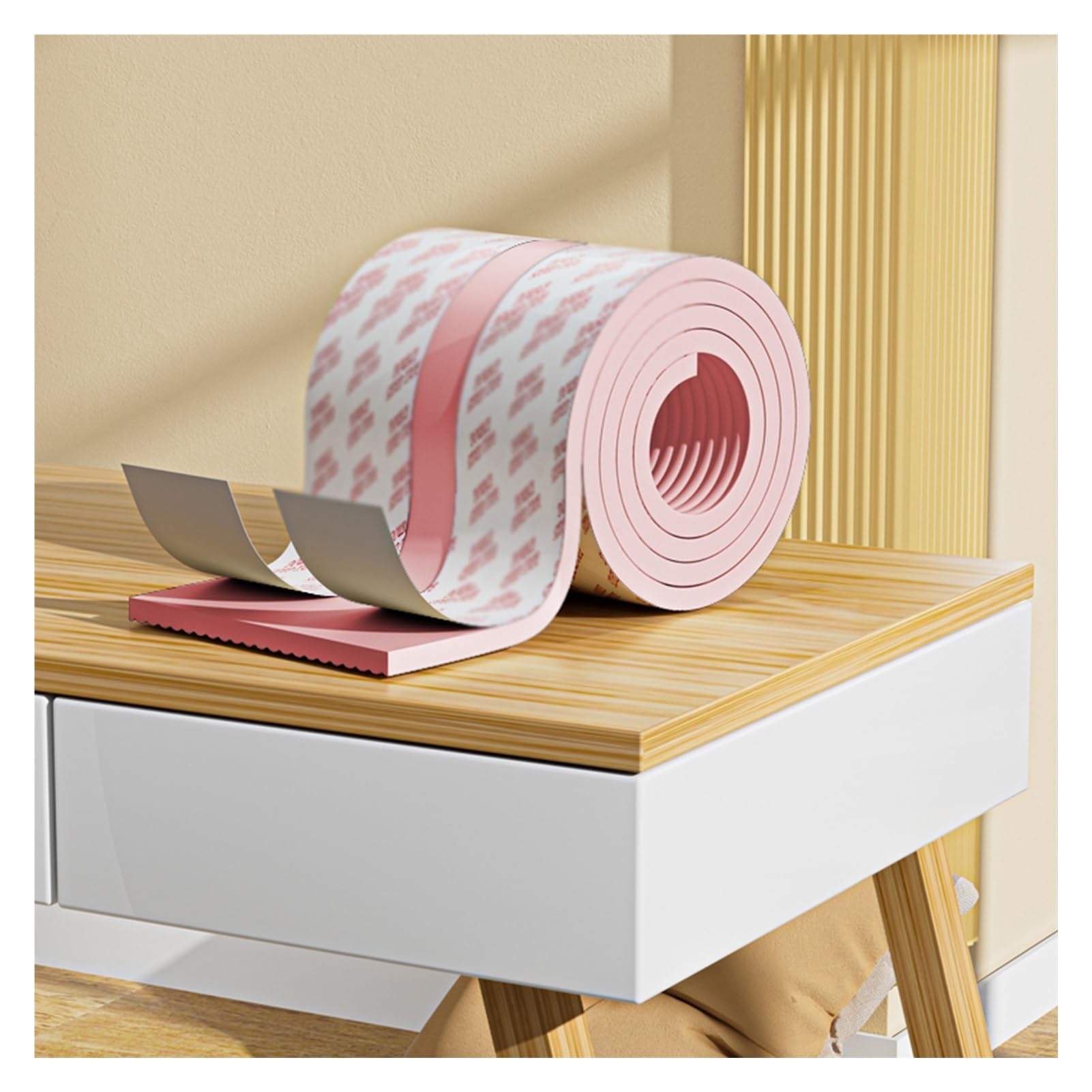 XPLKQXE Kantenschutz Schaumstoff, Kantenschutz Für Glastische, Platten & -kommoden, Eckschutzprofil Garagen, Wandschutz Garage Selbstklebend Tisch Möbel Ecke (Farbe : Rosa, Größe : 16.4ft/5m)