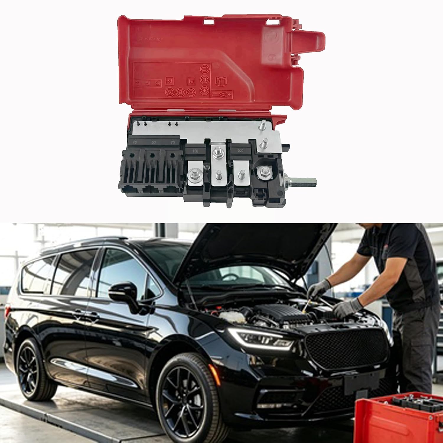 68260128AB Front Fuse Box Fits for Chrysler Pacifica 2017-2026 for Voyager 2020-2026 Replacement for 68260128AB