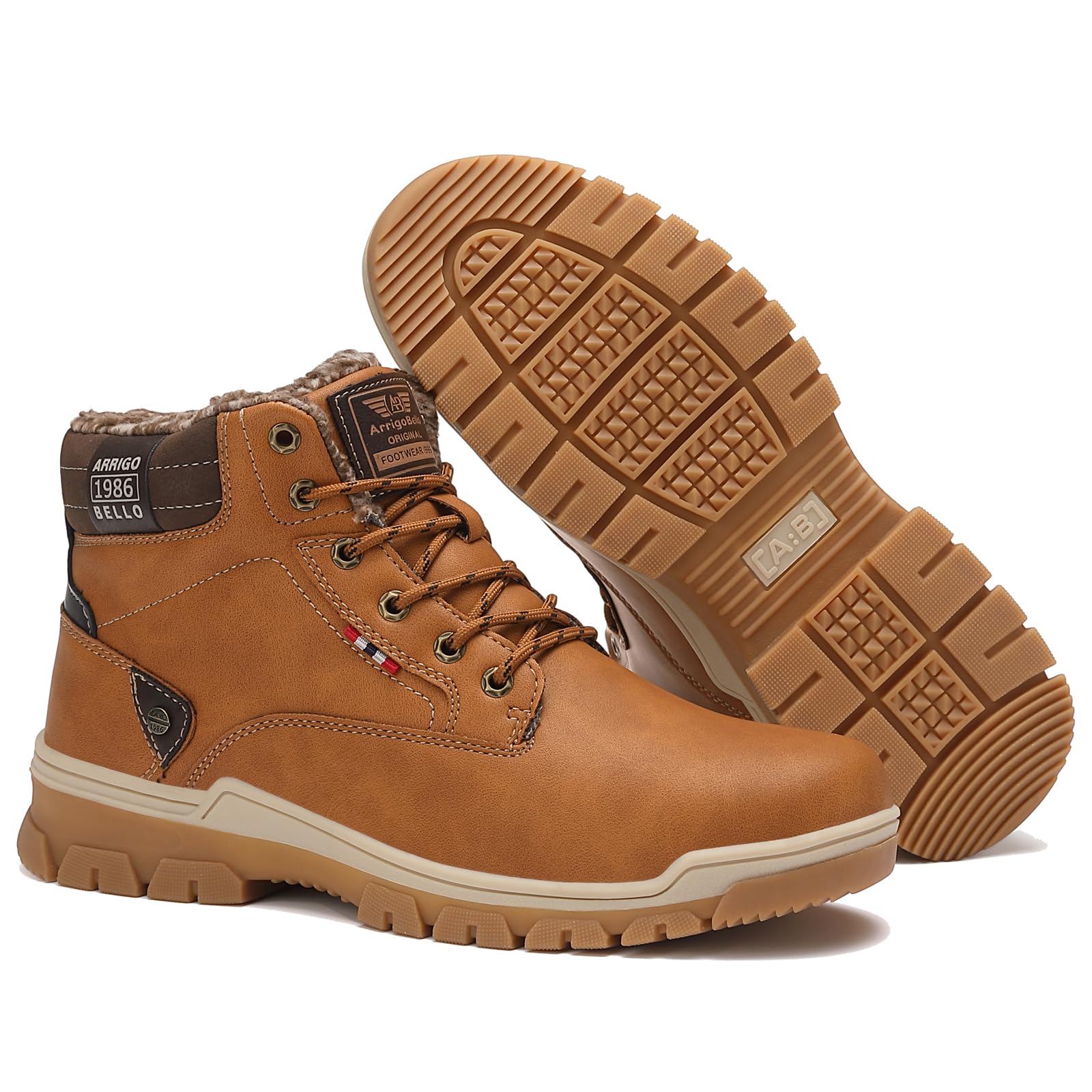 ARRIGO BELLO Stivali Uomo Invernali Scarpe Inverno Calda Foderato Montagna Antiscivolo Trekking Boots Scarponcini Neve Taglia 41-46EU