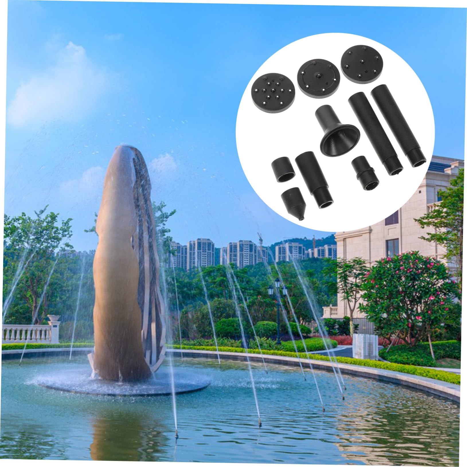 LIOOBO Solar Wasserspiel Zubehör 10 Stück mit 11 Düsen aus Kunststoff Wasserfest und Langlebig für Gartenbrunnen Teiche und Vogelbäder im Außenbereich