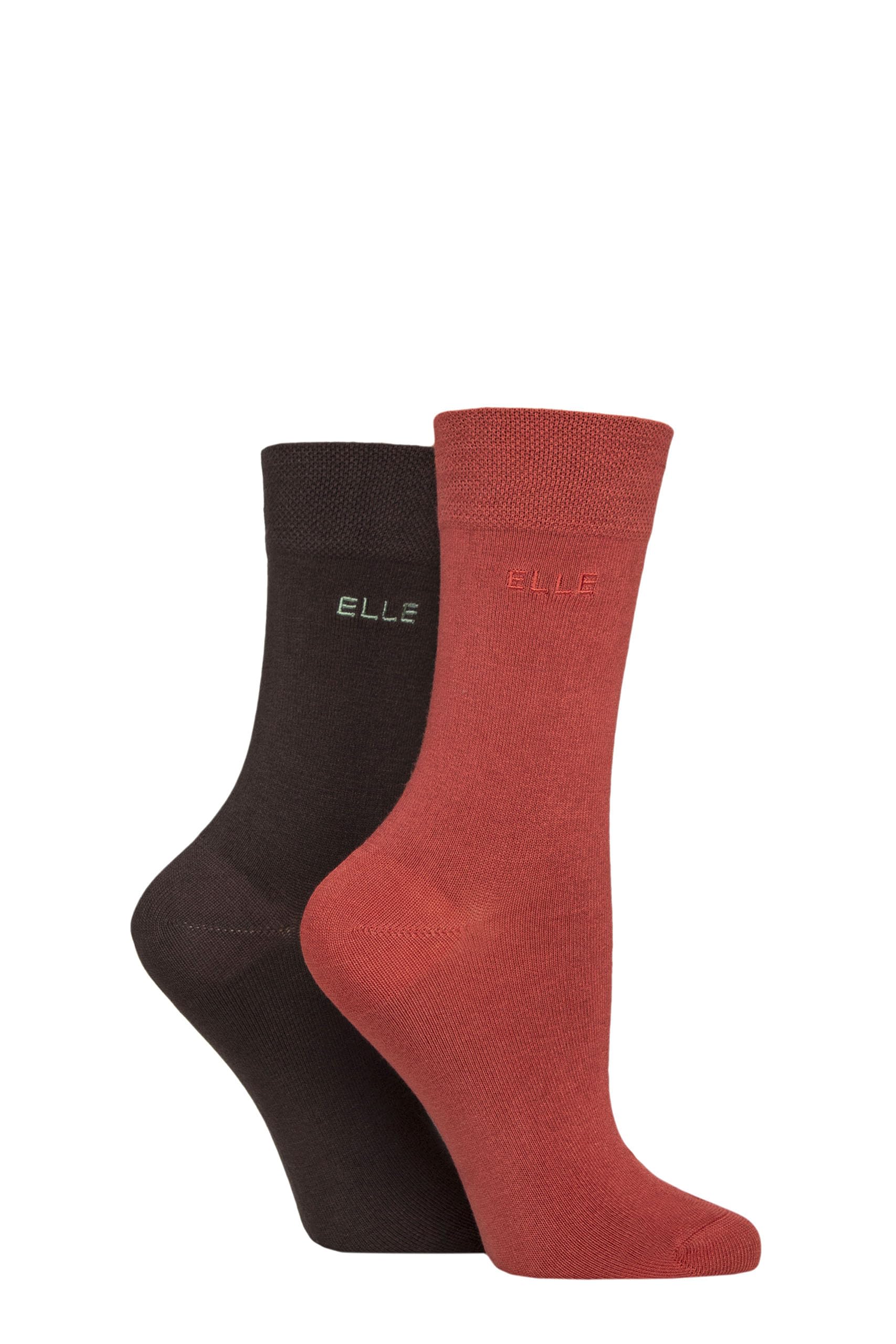 Elle Women's Wild Poppy Bamboo Fibre Socks - Soft, Breathable & Cooling Plain Socks In A Multipack Of 2 Pairs Sizes 4-8 (Uk, Numeric, 4, 8, Regular, Regular, )