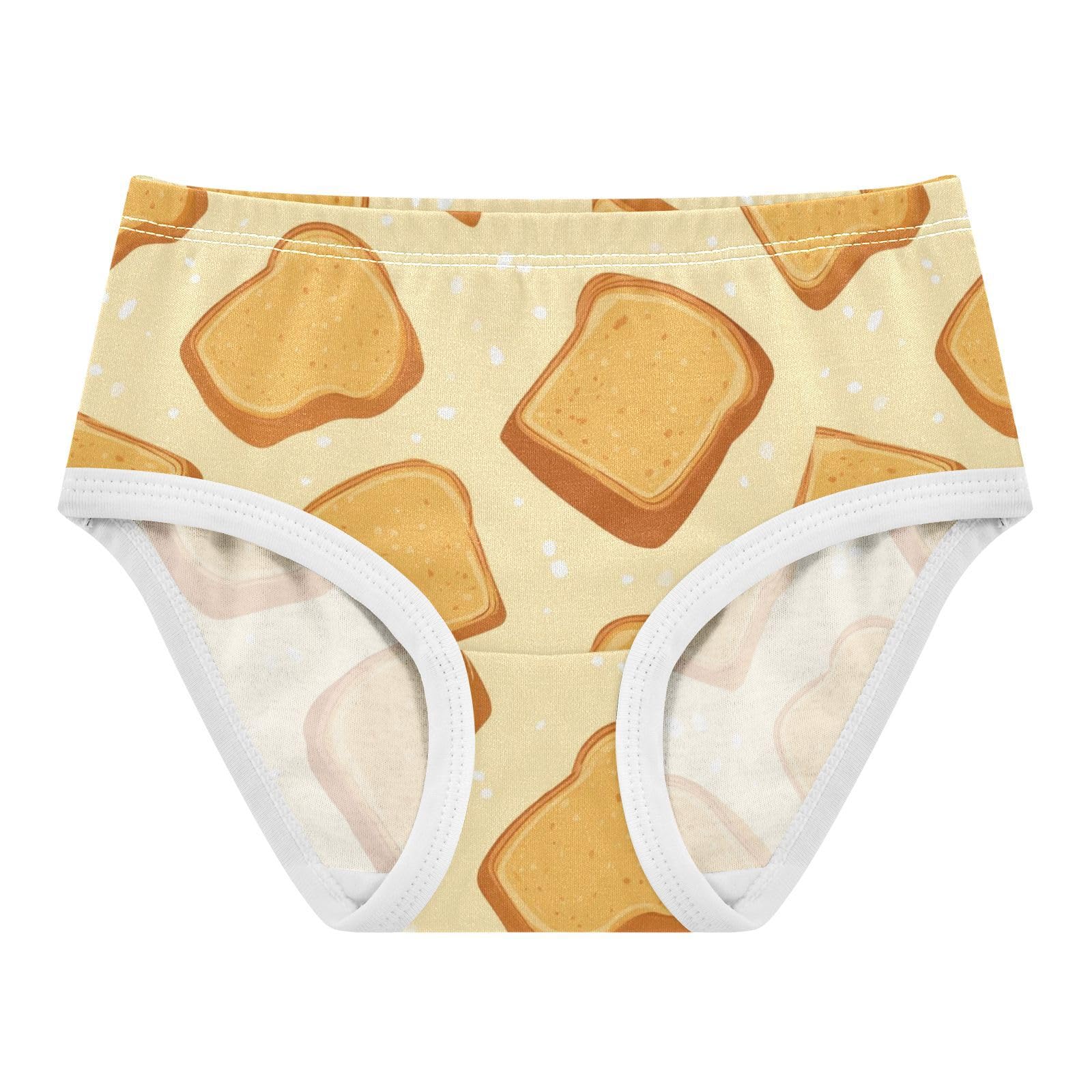 Wusikd Bread Cartoon 2 Girls Underwear Cotton Girls Briefs Soft Toddler Underwear 2T