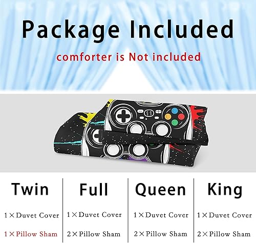 Miniatura 5 de Juego de ropa de cama de juego de tamaño matrimonial para niños adolescentes microfibra ultra suave botones modernos ropa de cama de videojuegos