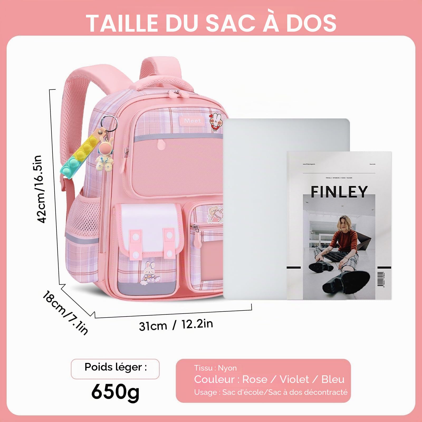 Amythe Sac à dos Fille CP-6e Sangle Poitrine Réfléchissant