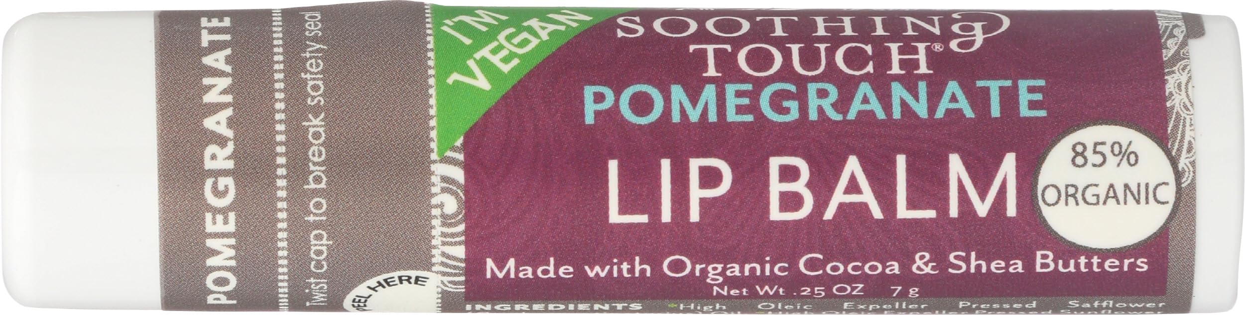 Soothing Touch Pomegranate Organic Vegan Lip Balm 25 oz