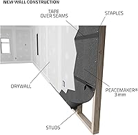 Audimute Peacemaker 3mm Soundproofing Barrier - 2x25 ft Recycled Rubber Acoustic Blocker for Walls, Floors, Ceilings