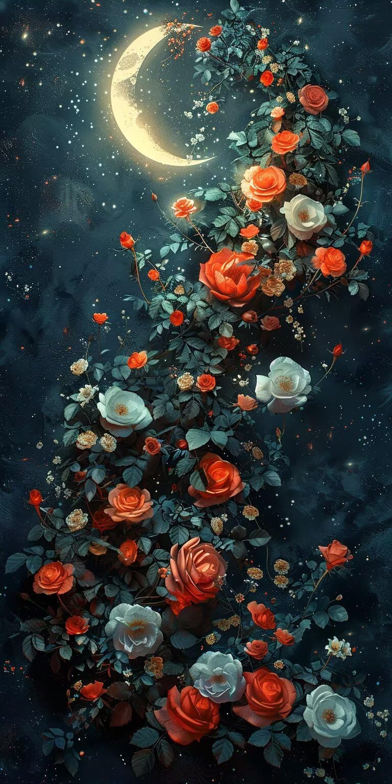 Dipingere con i Numeri Adulti Fiore, Dipingere con i Numeri Luna, Fai da te Paint by Numbers per Principianti, Hobby Creativi Adulti, Painting by Numbers per Decorazioni Casa Regalo 60x120cm N-8602