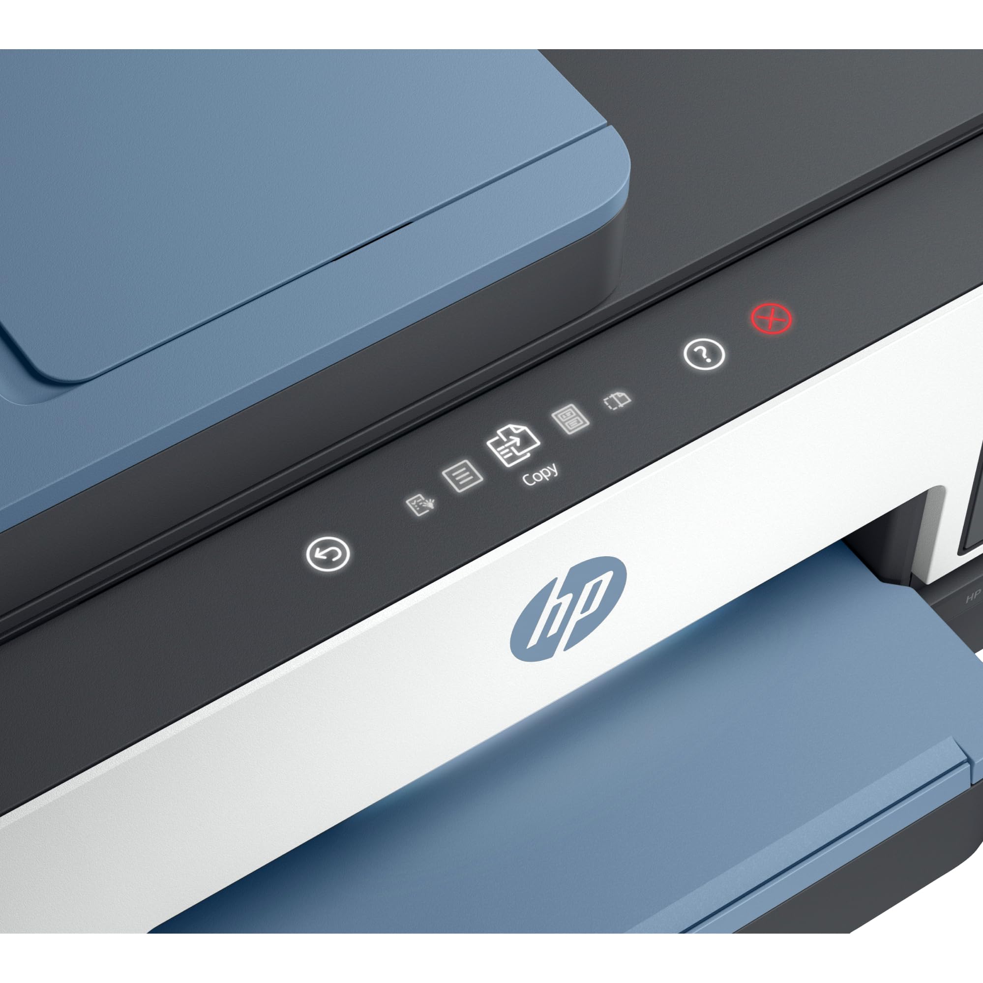HP Smart Tank 7606 28C03A - Impresora A4 Multifunción con Deposito de Tinta Recargable, Impresión a Color, Escaner, Copiadora, Fax, Wi-Fi, Smart App, Blanco y Azul