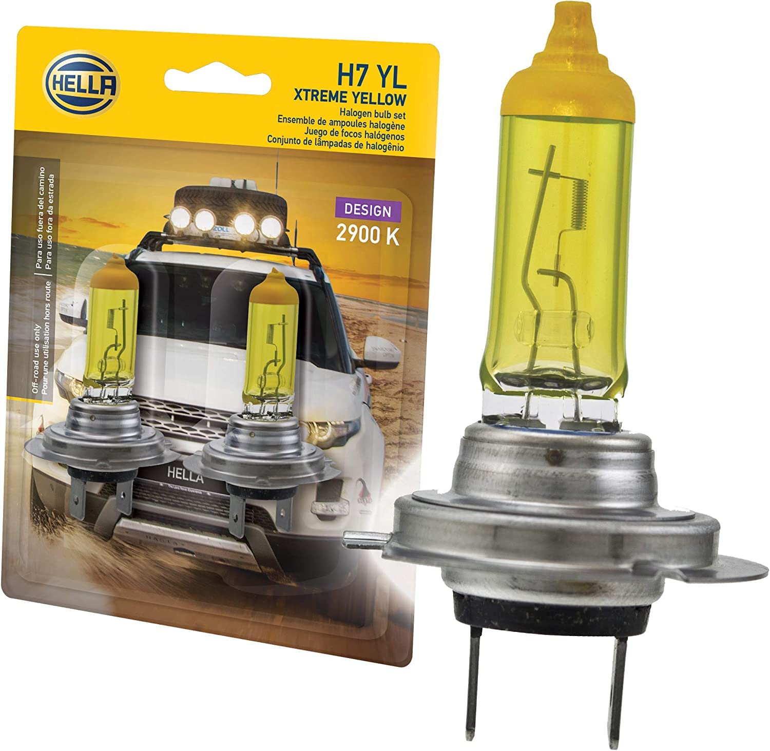 Amazon.com: Hella H7 YL Bulb 12V 55W Px26D T4.625 Yellow 2Bliste