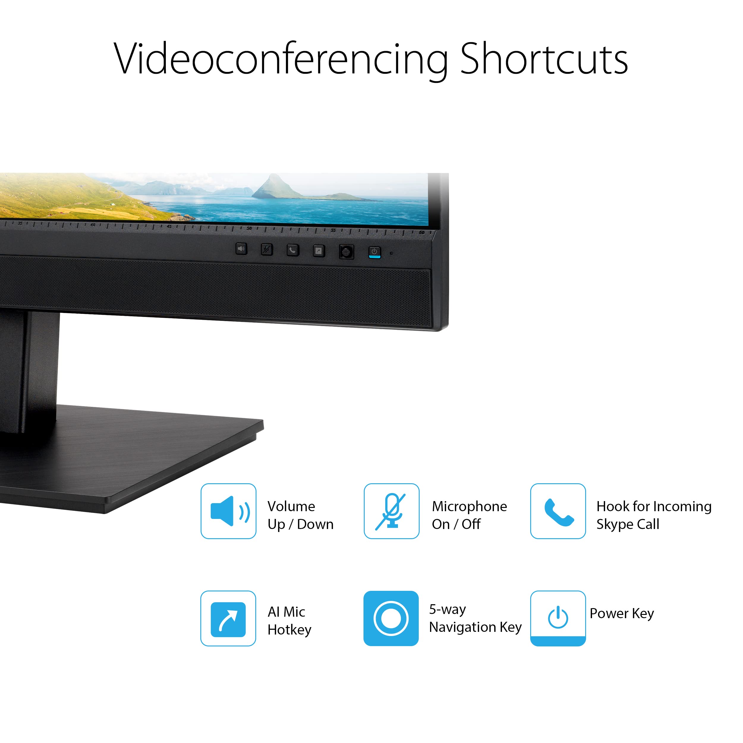 ASUS Moniteur de vidéoconférence 27" 1440p (BE27ACSBK) – QHD (2560 x 1440), IPS, Webcam 2 MP intégrée, réseau de micros, Haut-parleurs, Soins des Yeux, Montage Mural, Suppression du Bruit AI, USB-C,