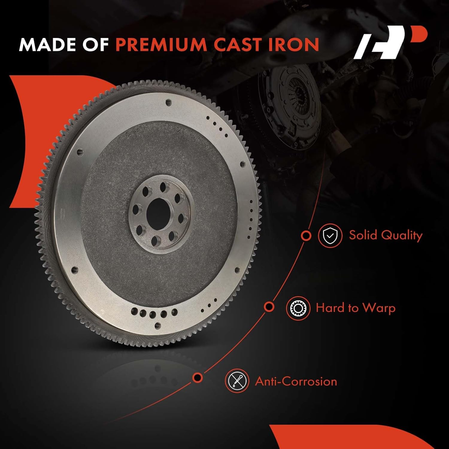 A-Premium Clutch Flywheel Compatible with Honda Accord 2003 2004 2005 2006 2007 2.4L, Manual Trans., 8 Bolt Holes, 119 Teeth, Replace# 22100-RAA-003