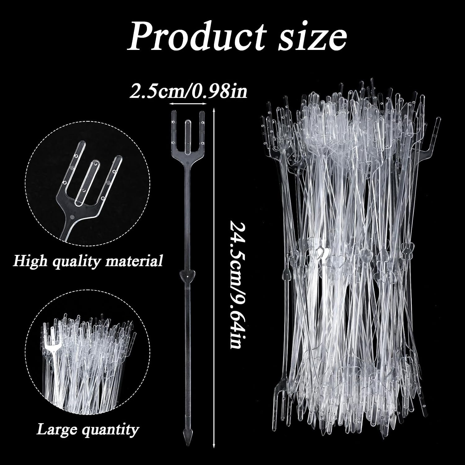 480 Pcs Floral Picks Card Holder Plastic Straight Head Flower Card Holder Stick for Photo Floral Bouquet Arrangement Valentine Wedding Birthday Party Decoration, 9.6 Inch