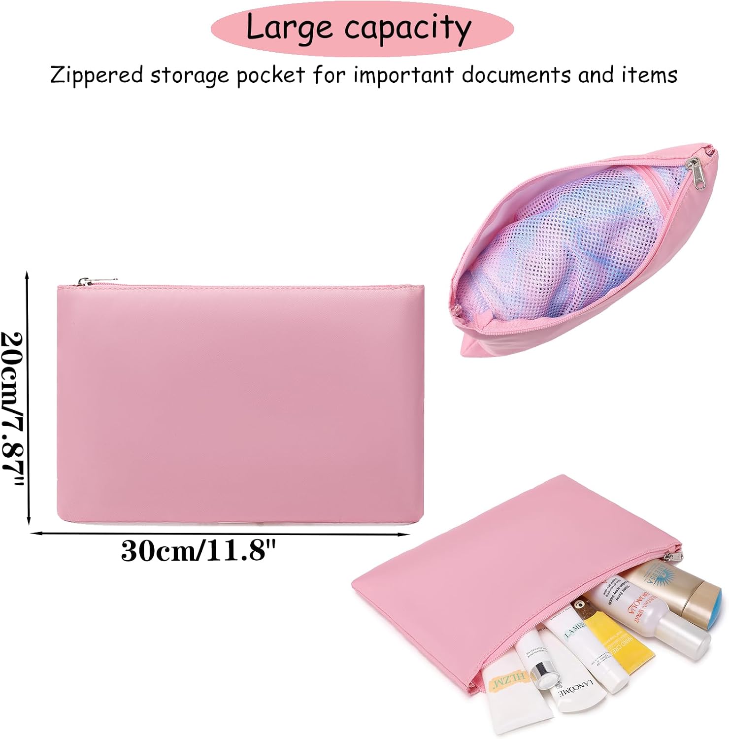 Mesh Backpack for Girls,Semi-transparent School Backpacks,See Through Mesh Back pack with Large Makeup bag/Pencil Bag for Travel, School, Beach image 5