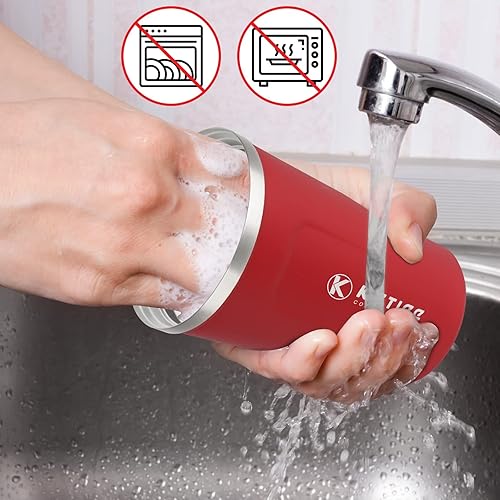 Miniatura 7 de KETIEE Juego de 2 tazas de viaje de 12 onzas, taza de café de viaje aislada para llevar, vaso de café, tazas de café reutilizables con tapa, taza de