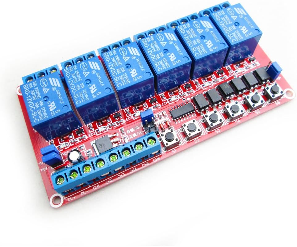 HiLetgo 12V 6 Channel Relay Module - Self-Lock, Australia | Ubuy