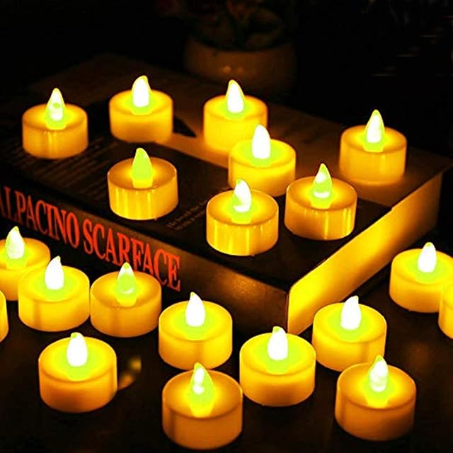 Chipark LED Tea Lights Candles, 50 Pack Flameless Candle Lights Battery Operated Realistic and Bright Led Tea Lights Perfect for Valentines Day, Halloween, Christmas, Birthday Decoration