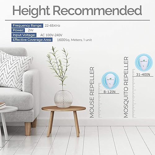 Miniatura 6 de Repelente ultrasónico electrónico de plagas, Repelente ultrasónico de insectos de plagas, Repelente ultrasónico de control de plagas, Enchufe