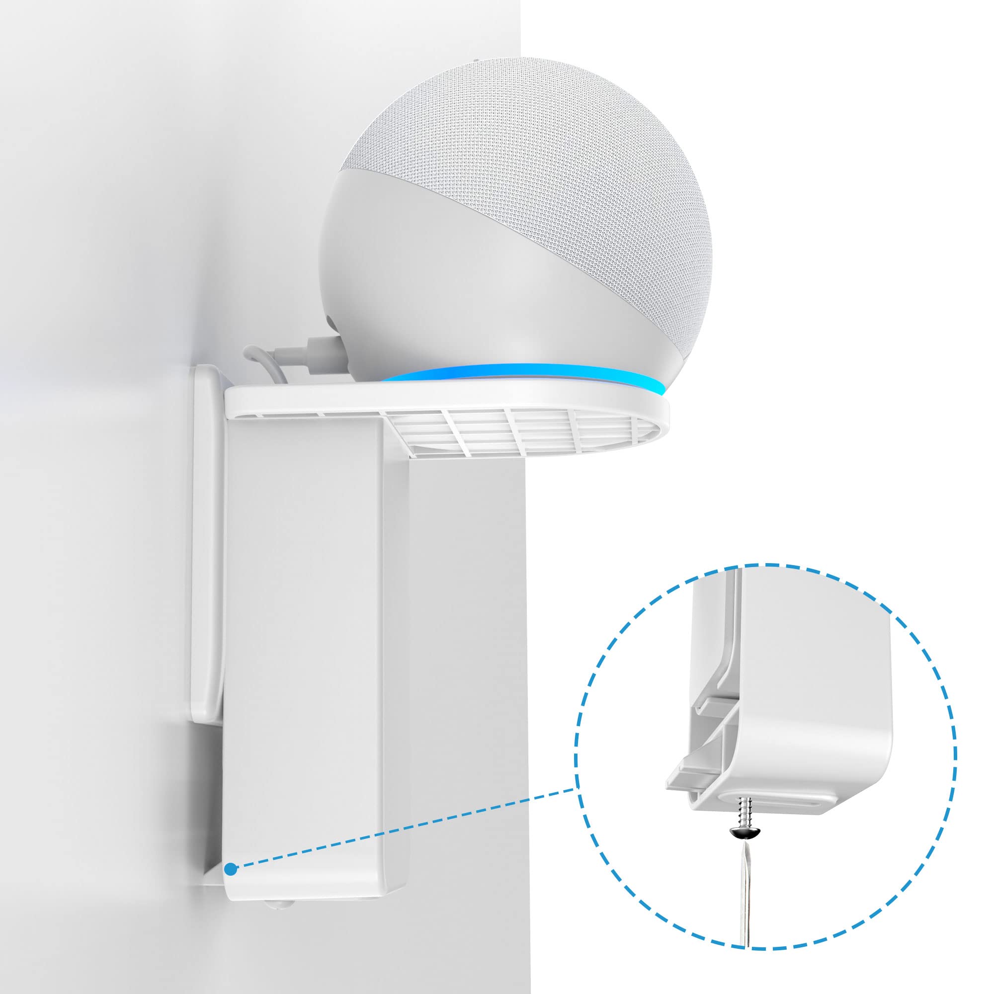 Cozycase Supporto per presa di corrente per Dot/Google Nest mini, supporto da parete (bianco, confezione da 2)