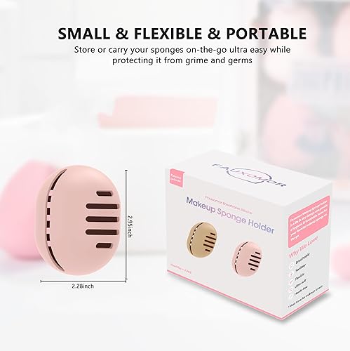 Miniatura 29 de 4 piezas de soporte para Beauty Blender Estuche de soporte para esponja de maquillaje de silicona transpirable de doble cara para viajes o uso